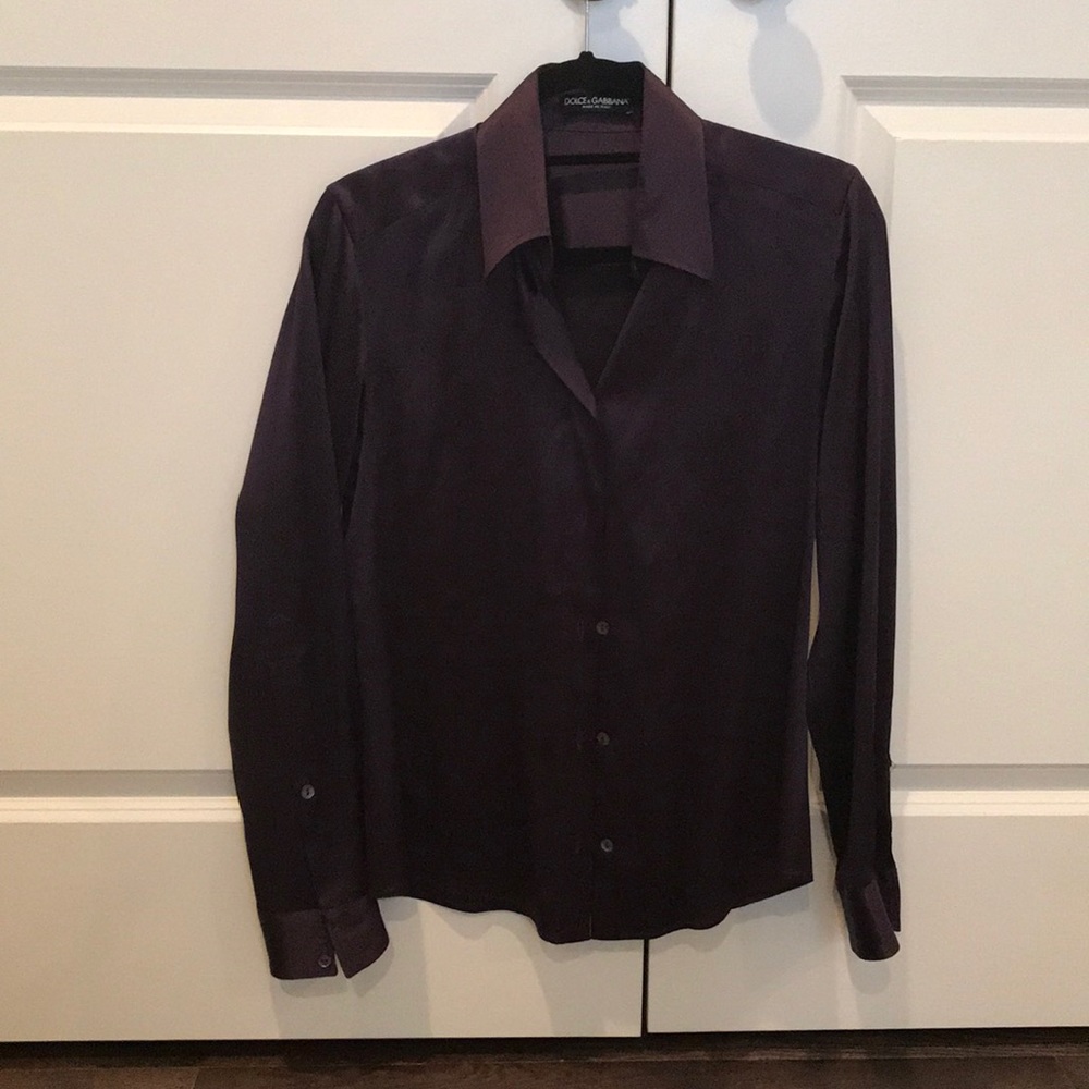 Dolce and Gabbana plum silk shirt
